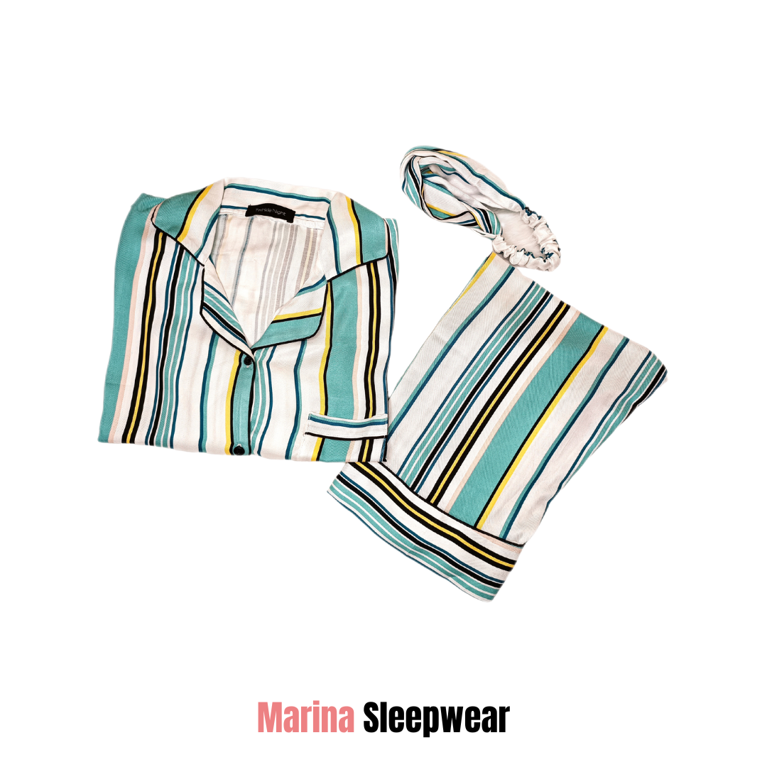 Colourfull lines Print 2-Piece Stitched Sleepwear