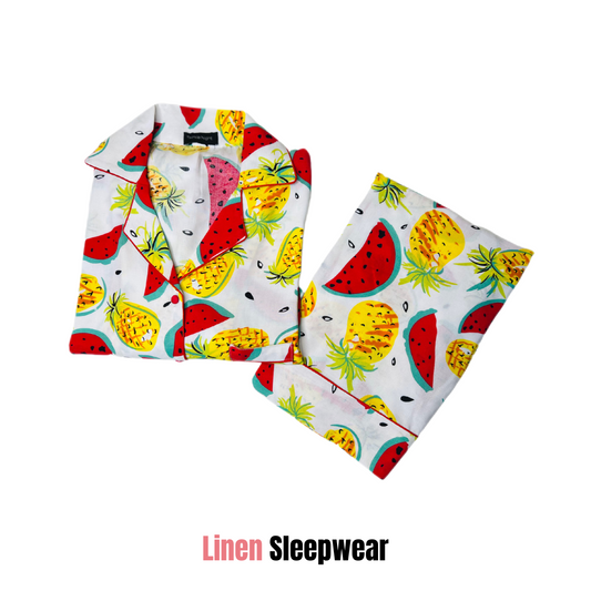 Fruits print 2-Piece Stitched Sleepwear