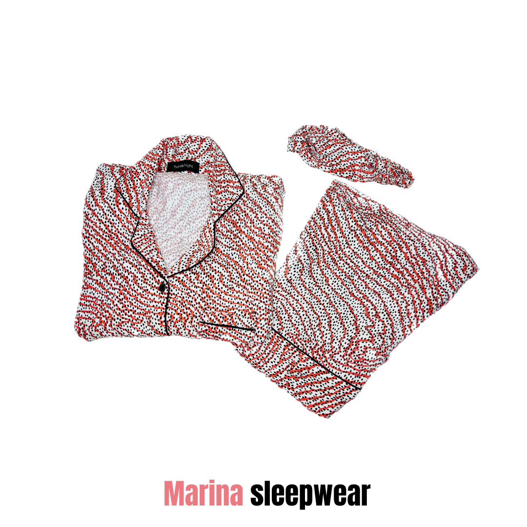 White Leopard Print 2-Piece Stitched Sleepwear