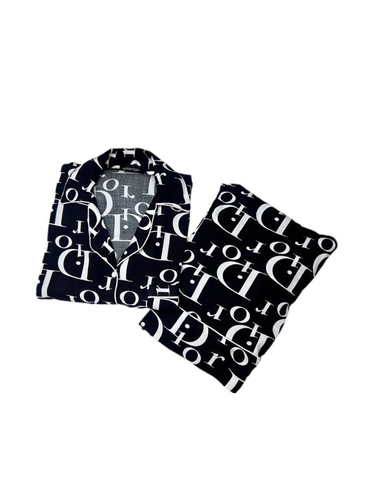 Dior Print 2-Piece Stitched Sleepwear