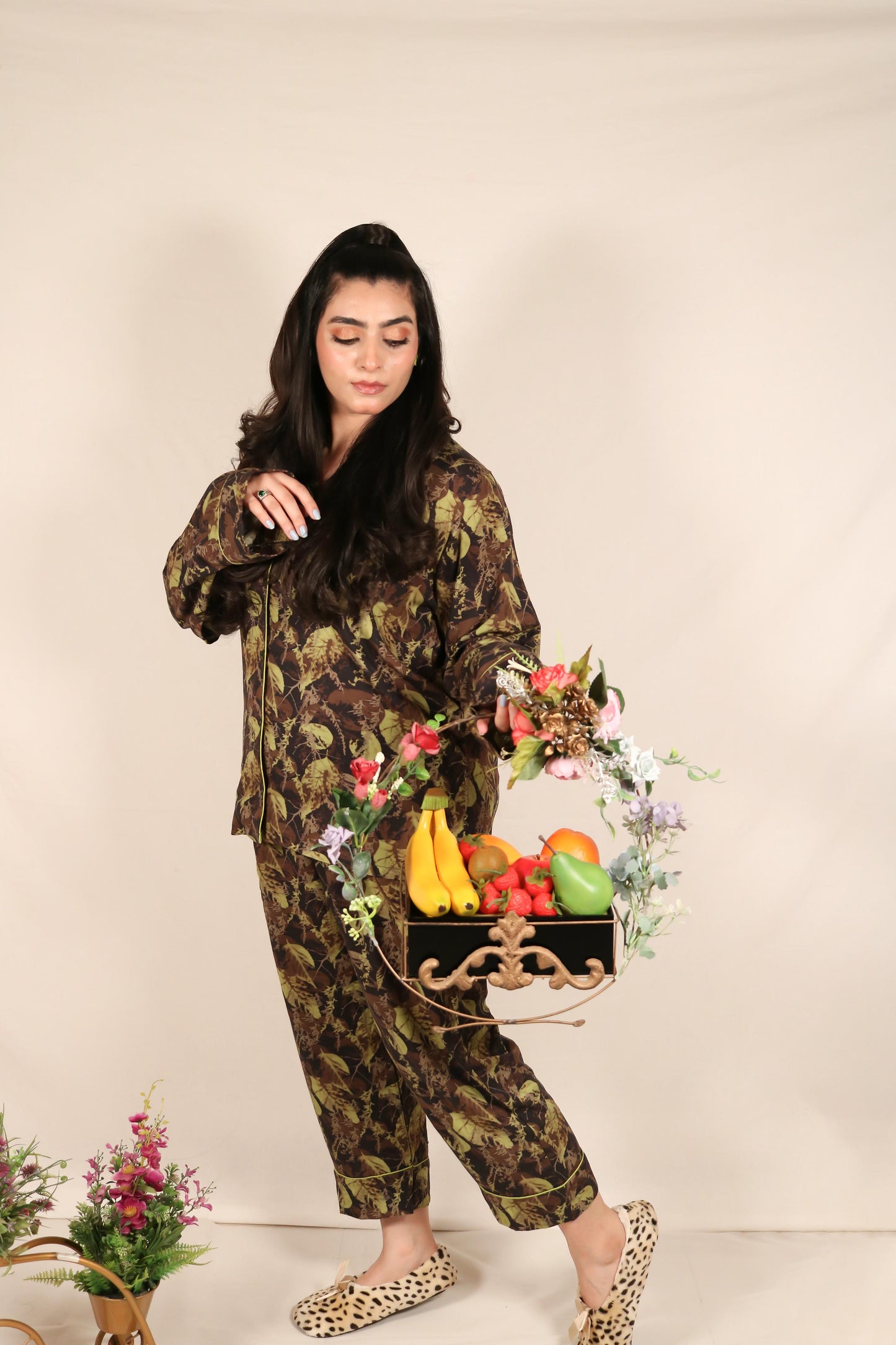 Green Forest 2-Piece Stitched Sleepwear