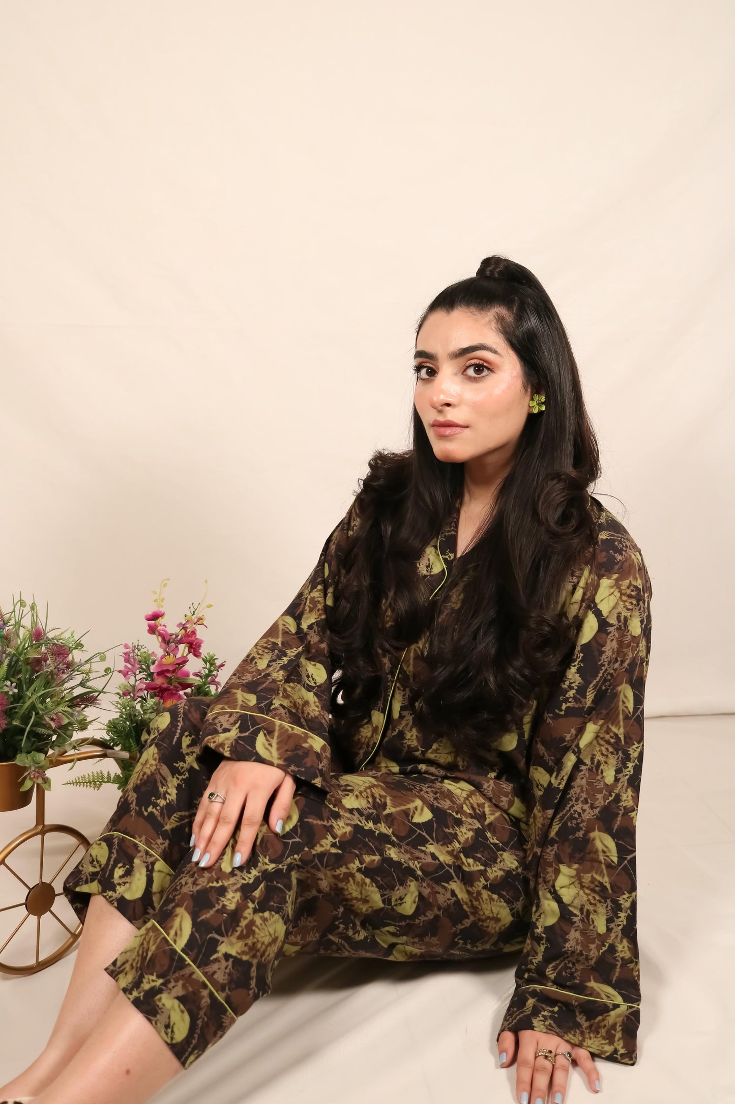 Green Forest 2-Piece Stitched Sleepwear