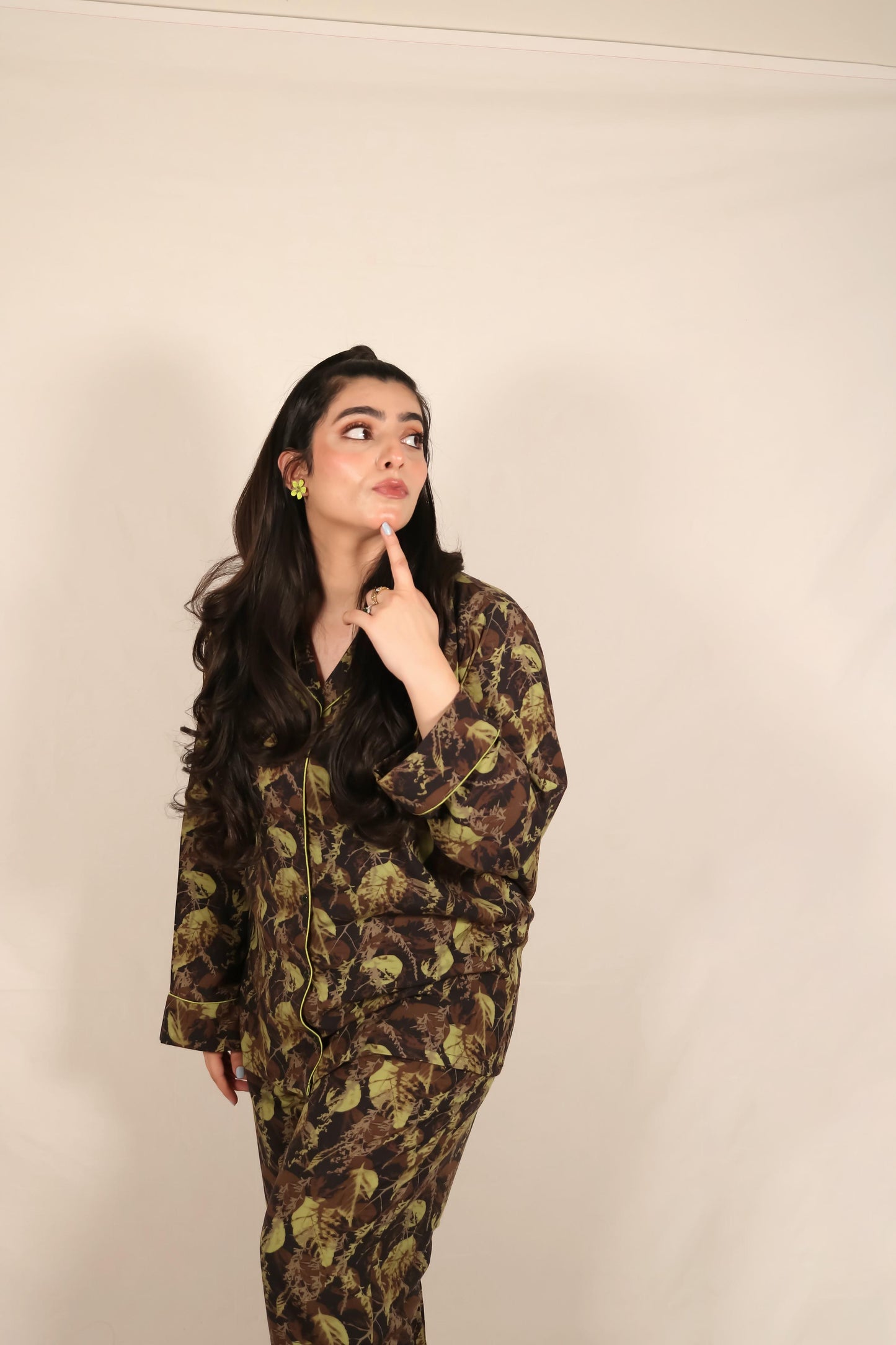 Green Forest 2-Piece Stitched Sleepwear