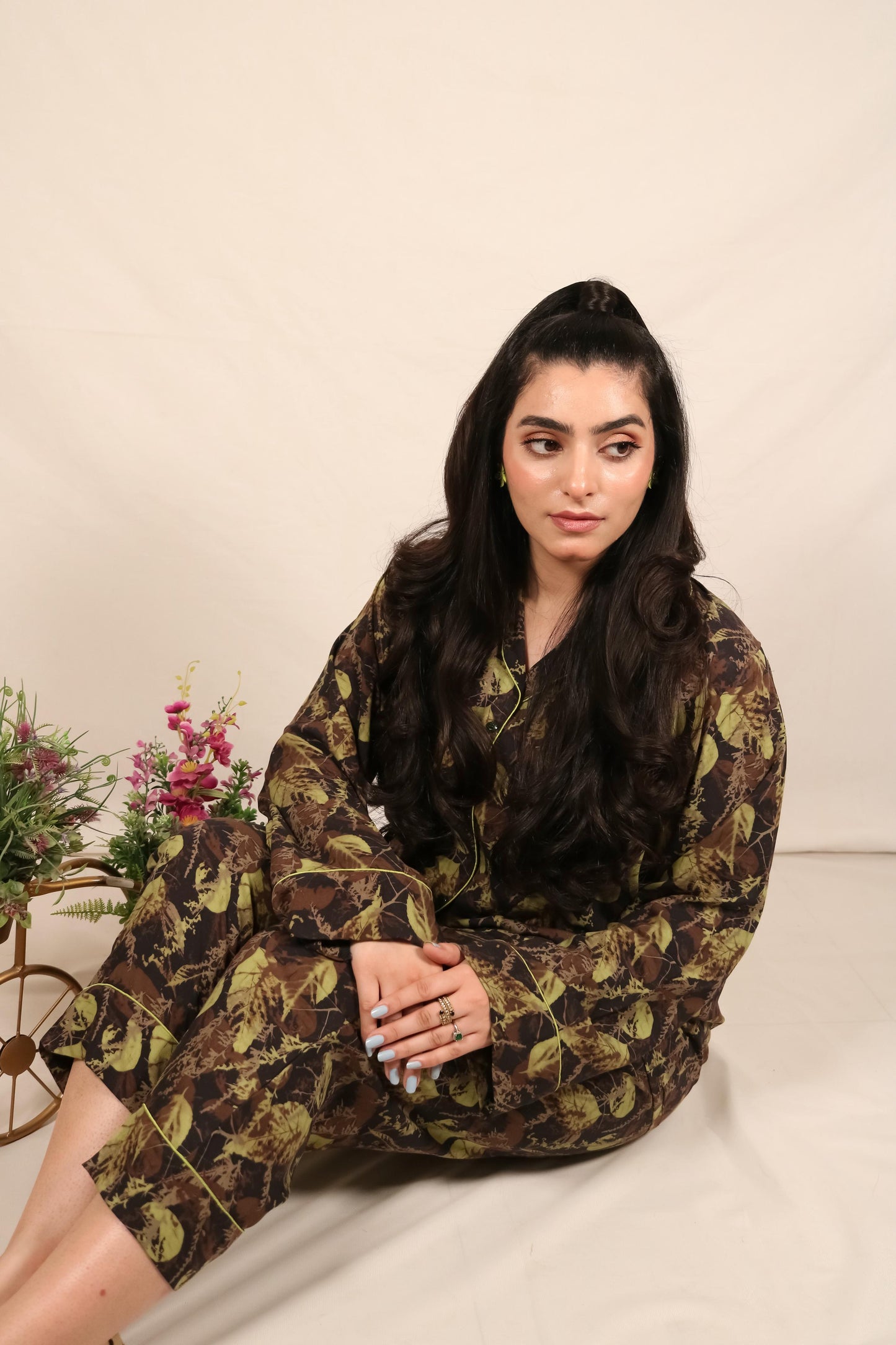 Green Forest 2-Piece Stitched Sleepwear