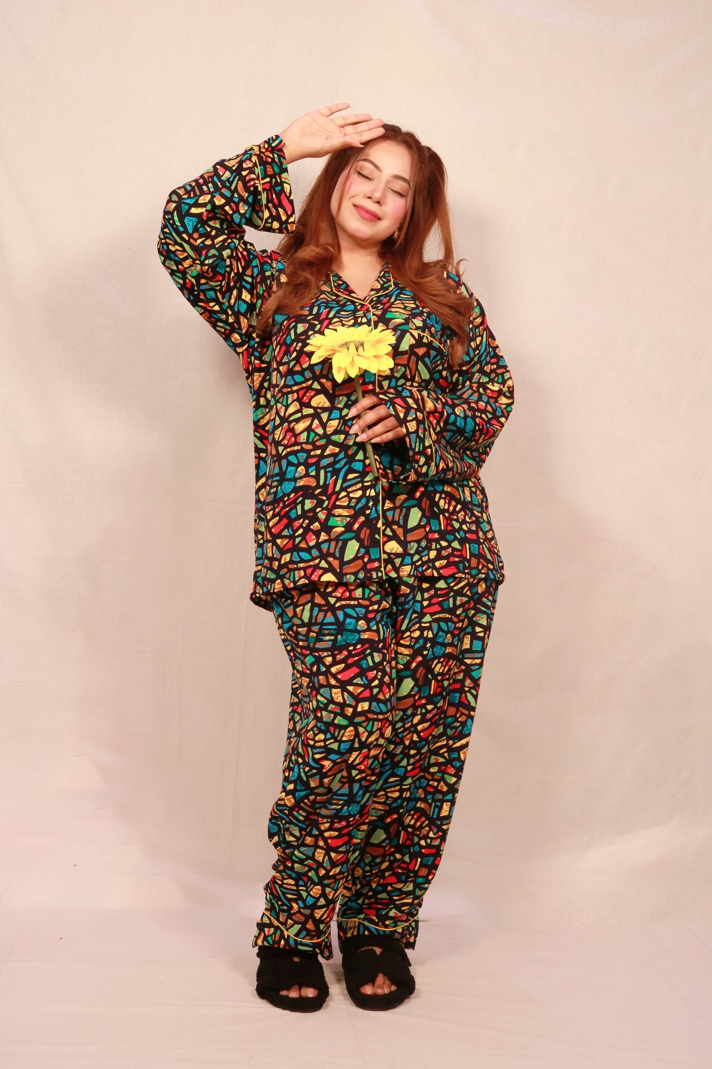 Colorful Stones 2-Piece Stitched Sleepwear