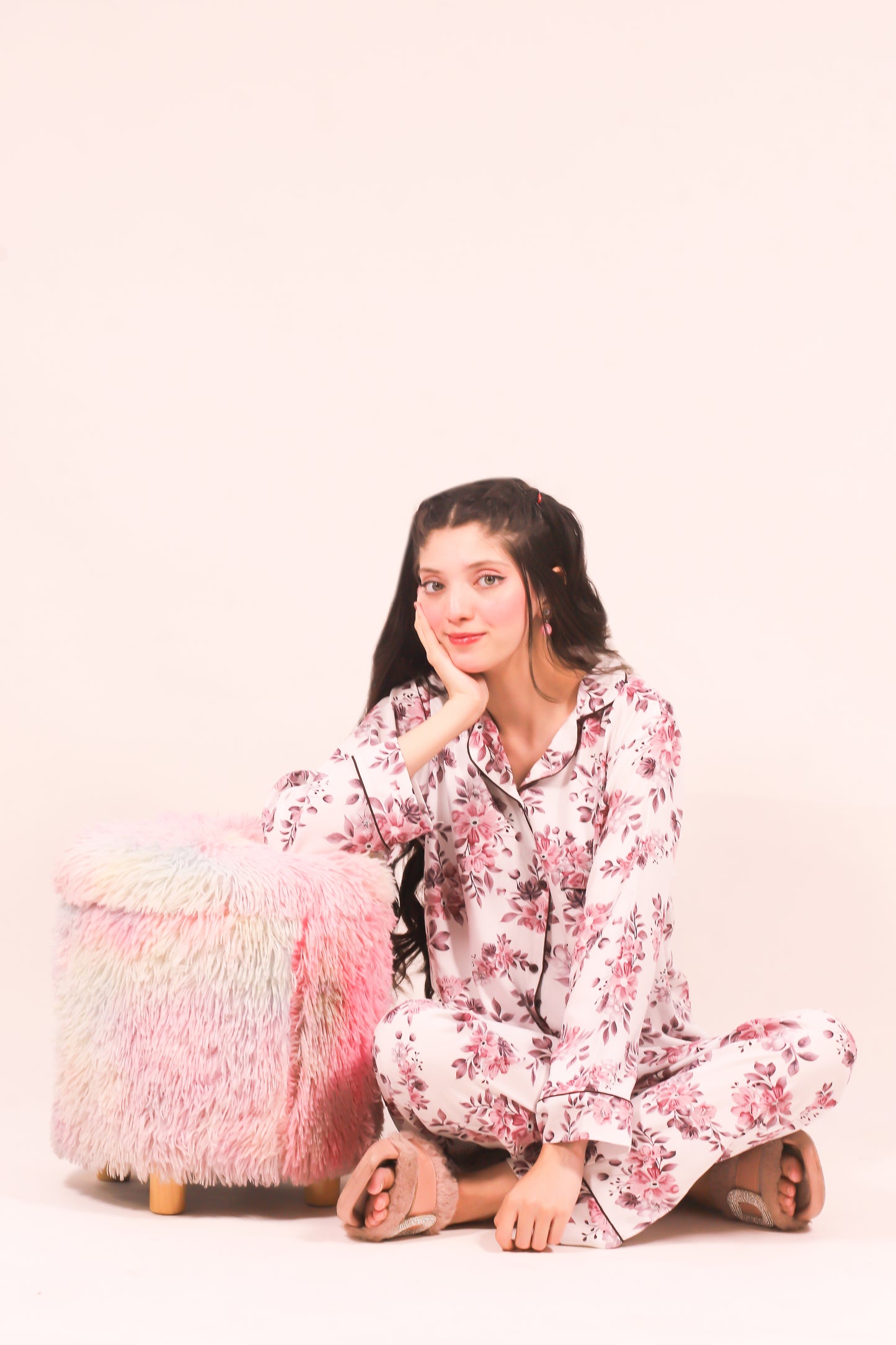Pink Petals – Summer Linen PJ Set