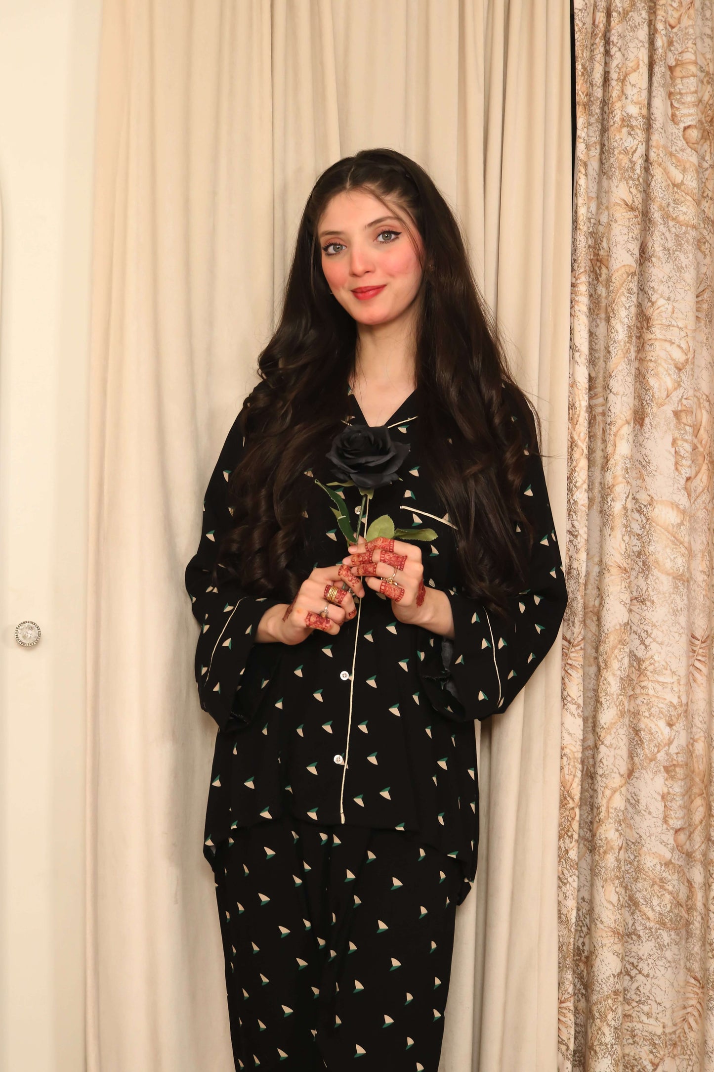 Black Fly 2-Piece Stitched Sleepwear