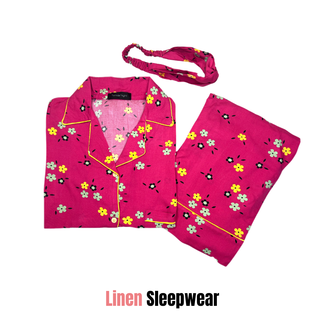 Pink Blossom 2-Piece Stitched Sleepwear