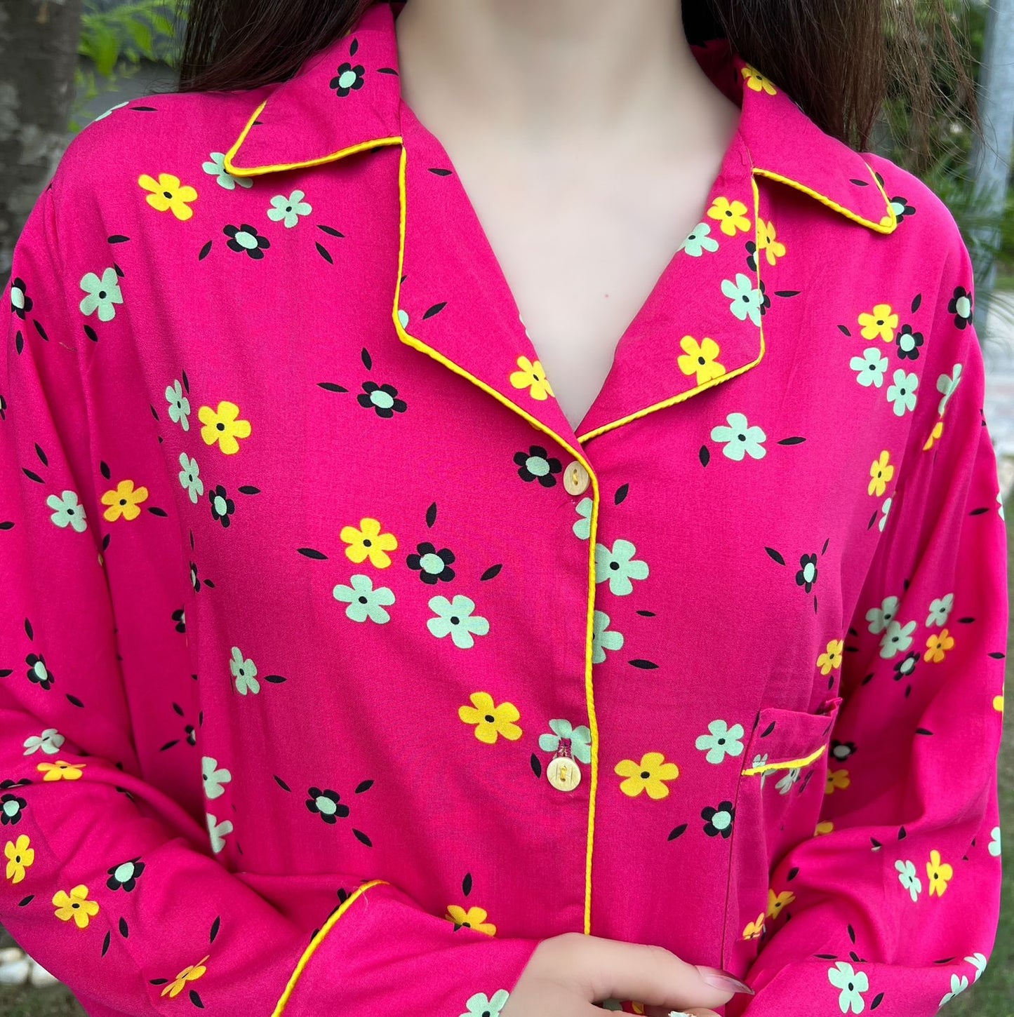 Pink Blossom 2-Piece Stitched Sleepwear