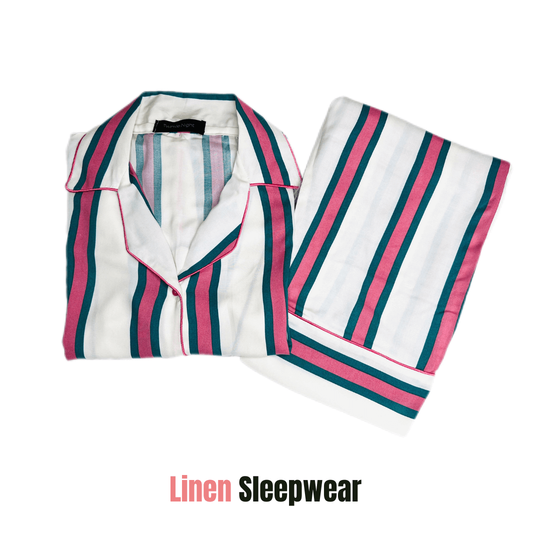 Pink Lines 2-Piece Stitched Sleepwear
