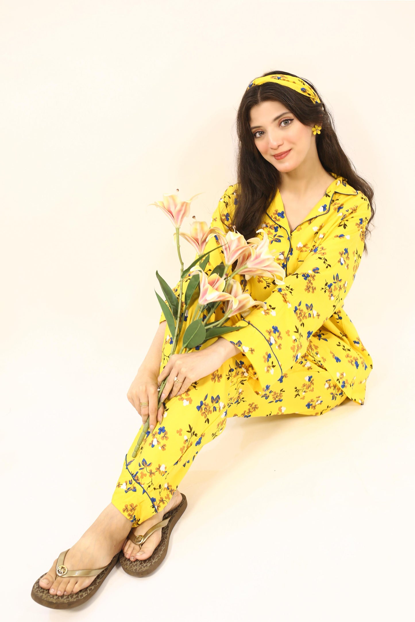 Floral Fantasy 2-Piece Stitched Sleepwear