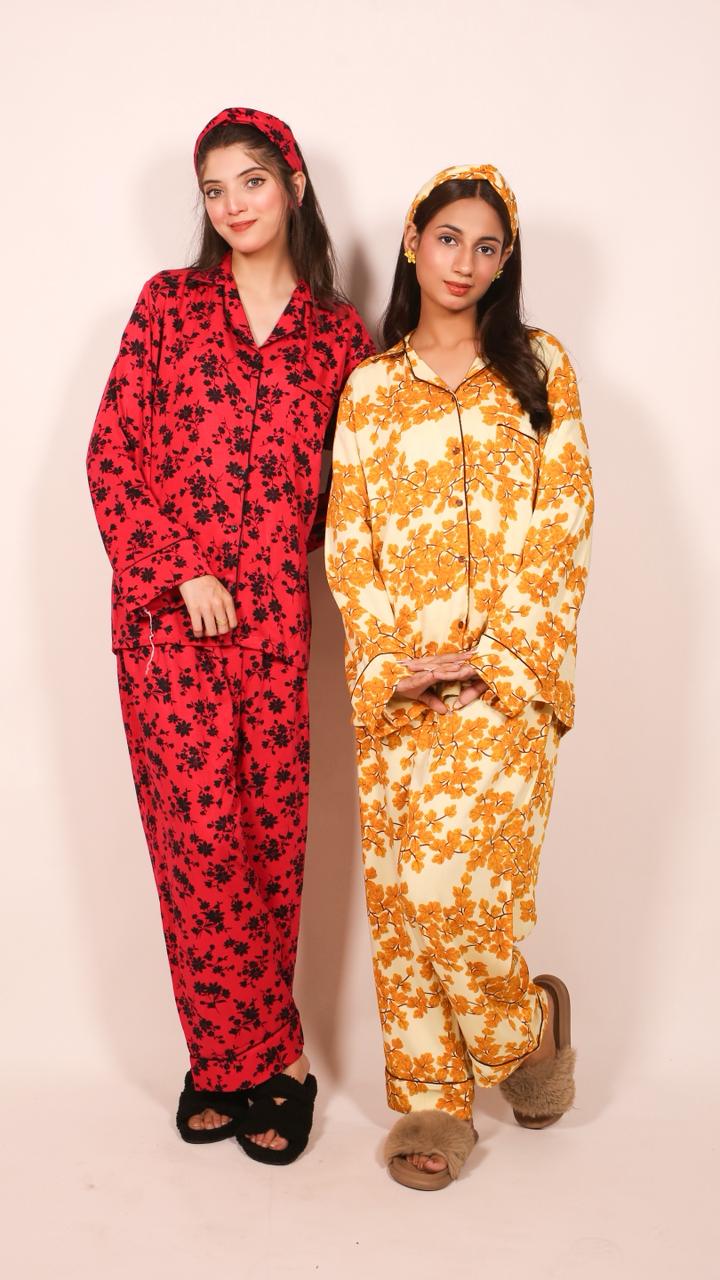 Black Flower – Marina Winter PJ Set