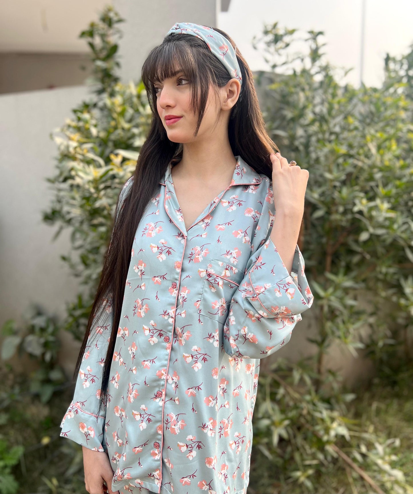 Cherry blossoms Print 2-Piece Stitched Sleepwear