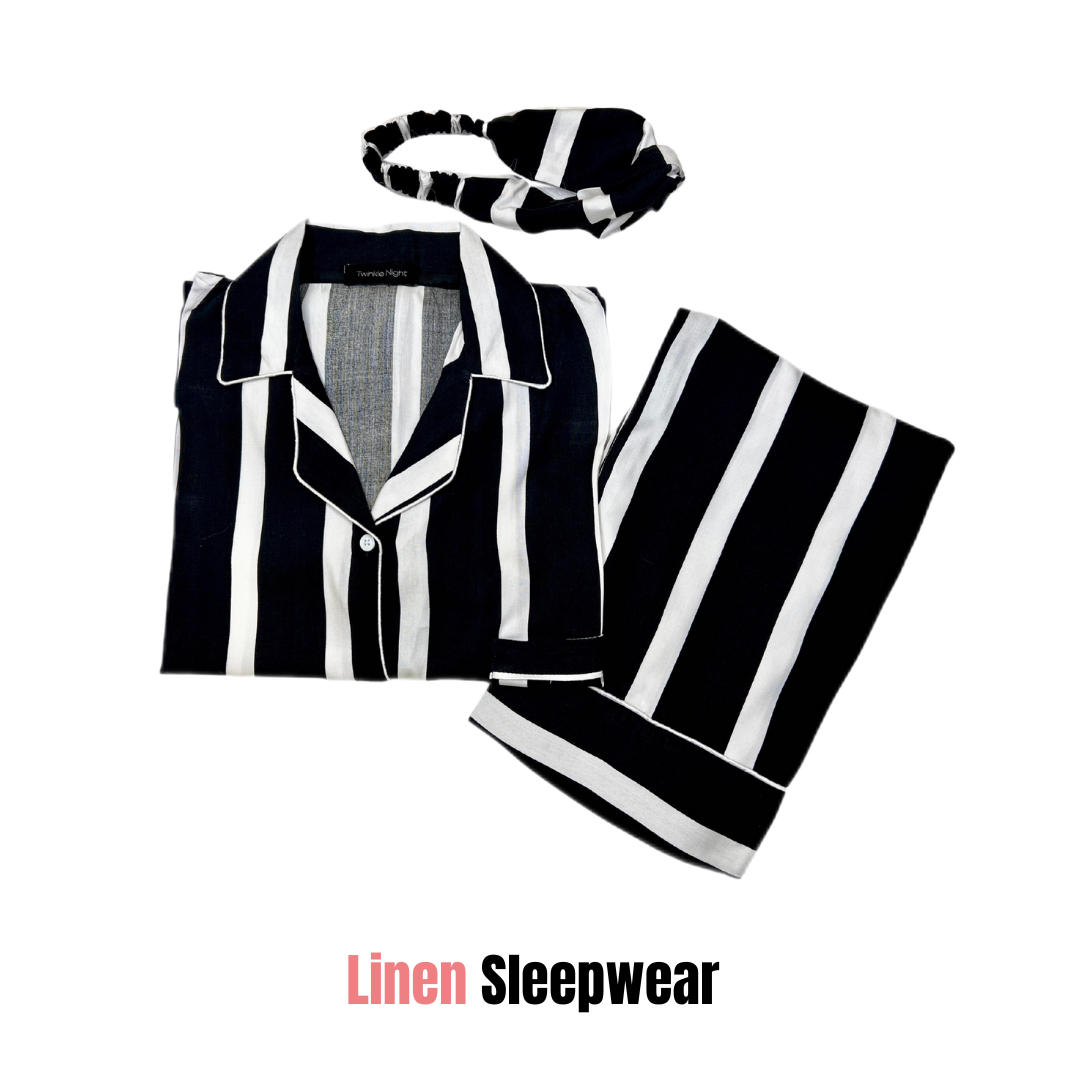 White Lines 2-Piece Stitched Sleepwear