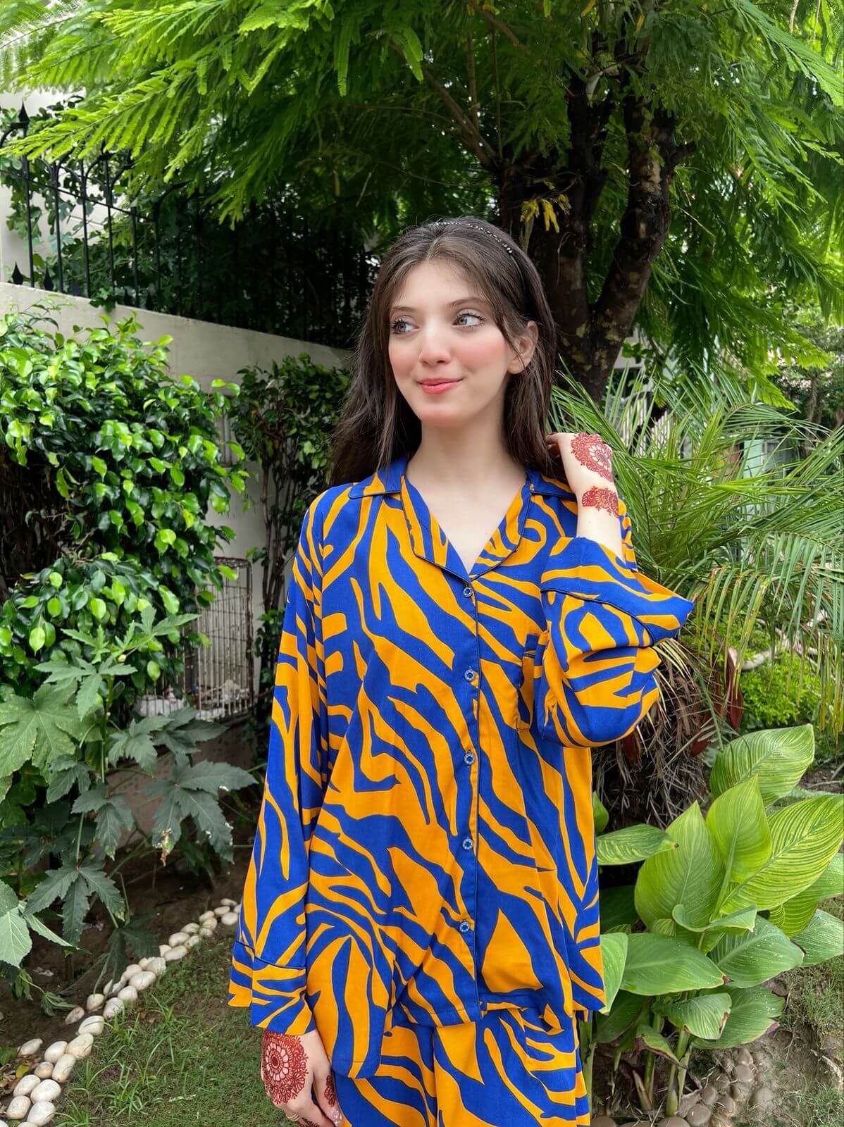 Abstract Art Print 2-Piece Stitched Sleepwear