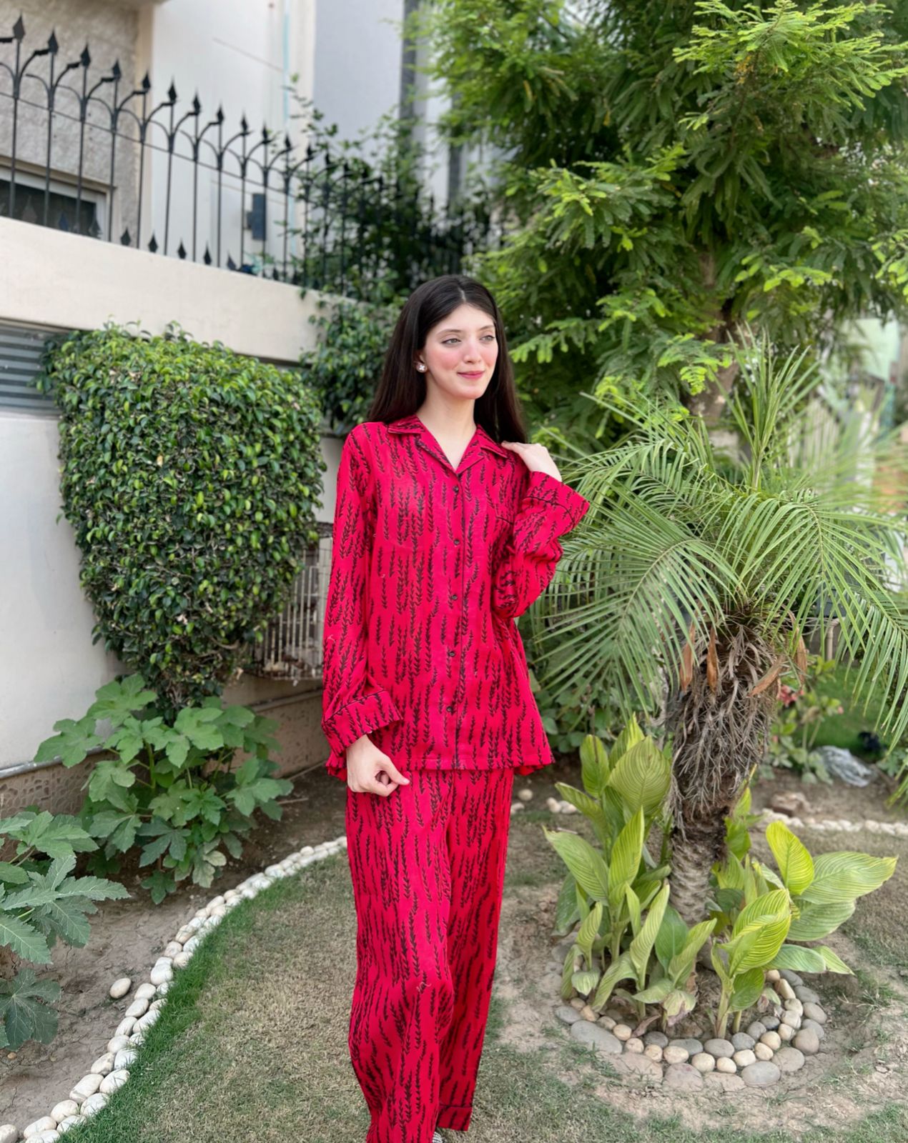 Pine Print 2-Piece Stitched Sleepwear