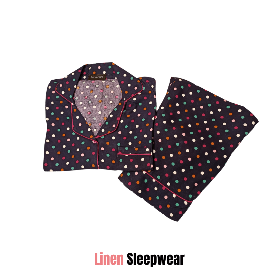 Colorful polka dots Print 2-Piece Stitched Sleepwear