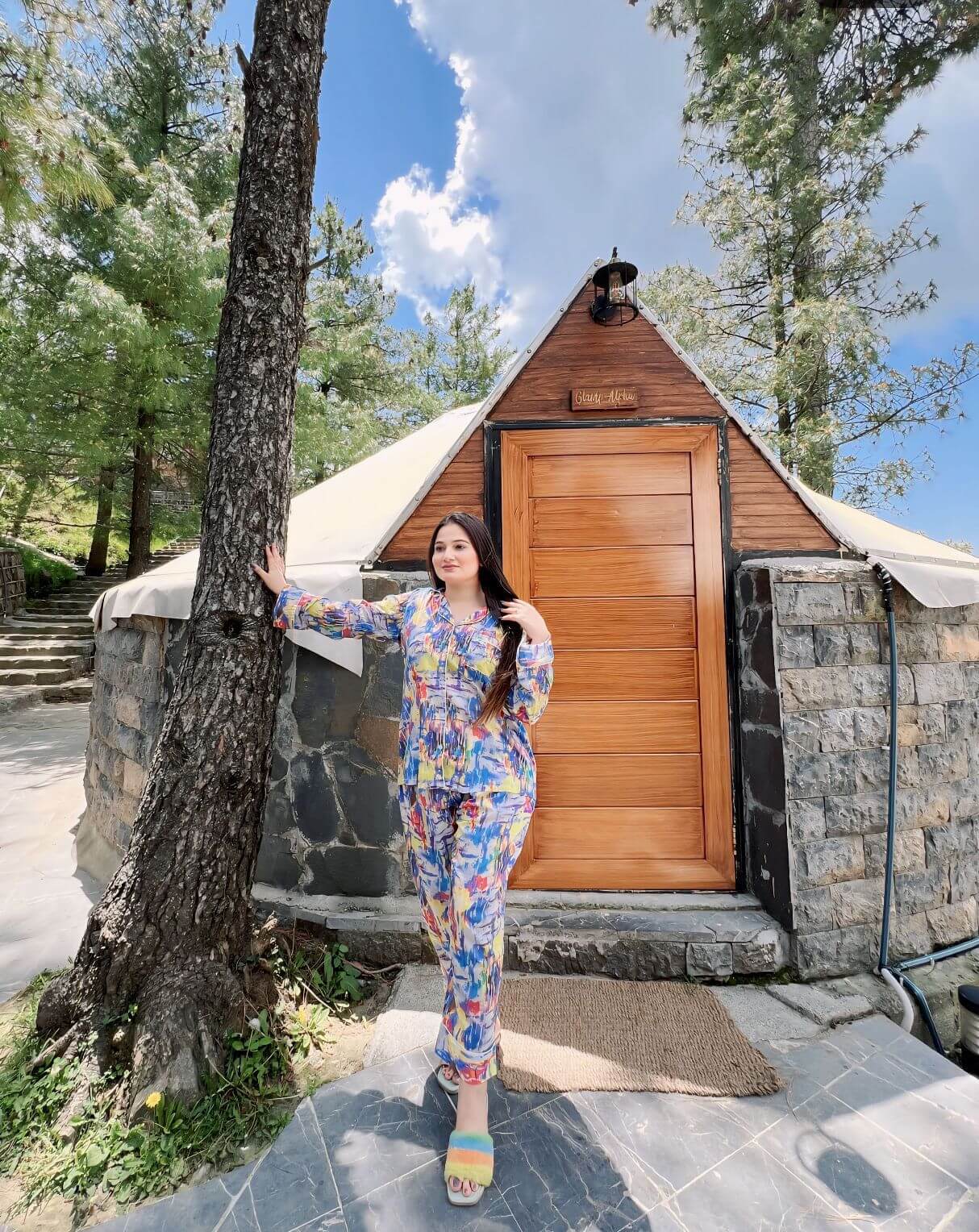 Galaxy Print 2-Piece Stitched Sleepwear