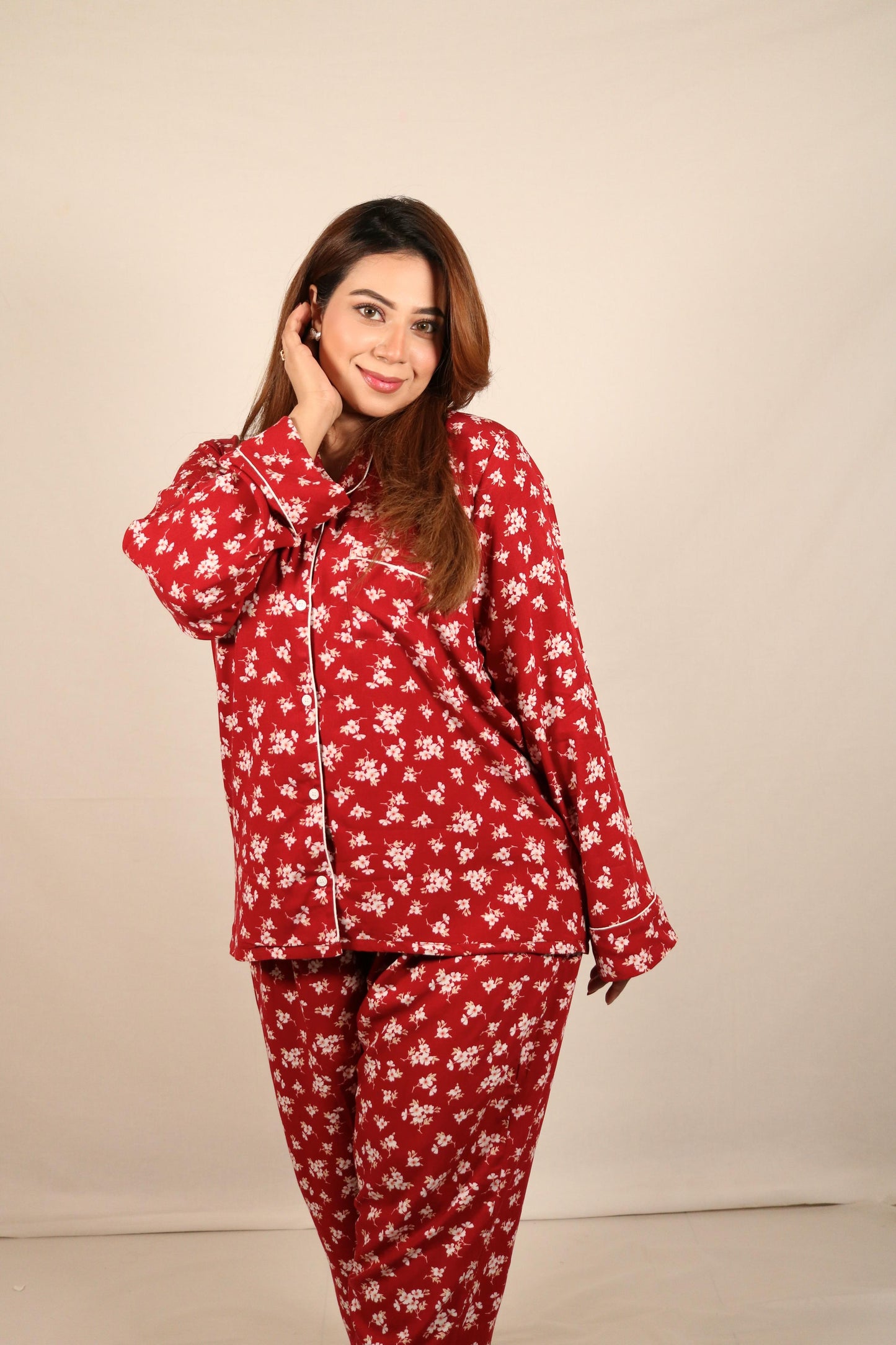 White Orchid 2-Piece Stitched Sleepwear