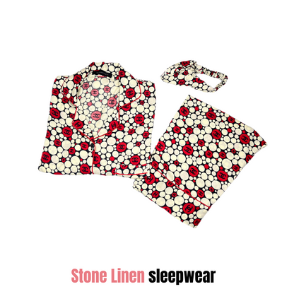 Channel Print 2-Piece Stitched Sleepwear