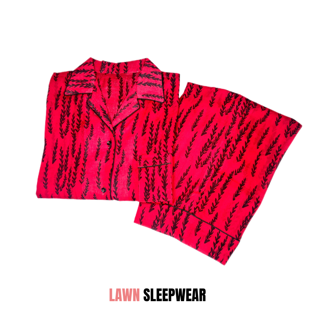 Pine Print 2-Piece Stitched Sleepwear