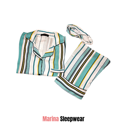 Colourfull lines Print 2-Piece Stitched Sleepwear