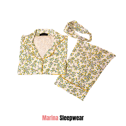 Leaves Print 2-Piece Stitched Sleepwear