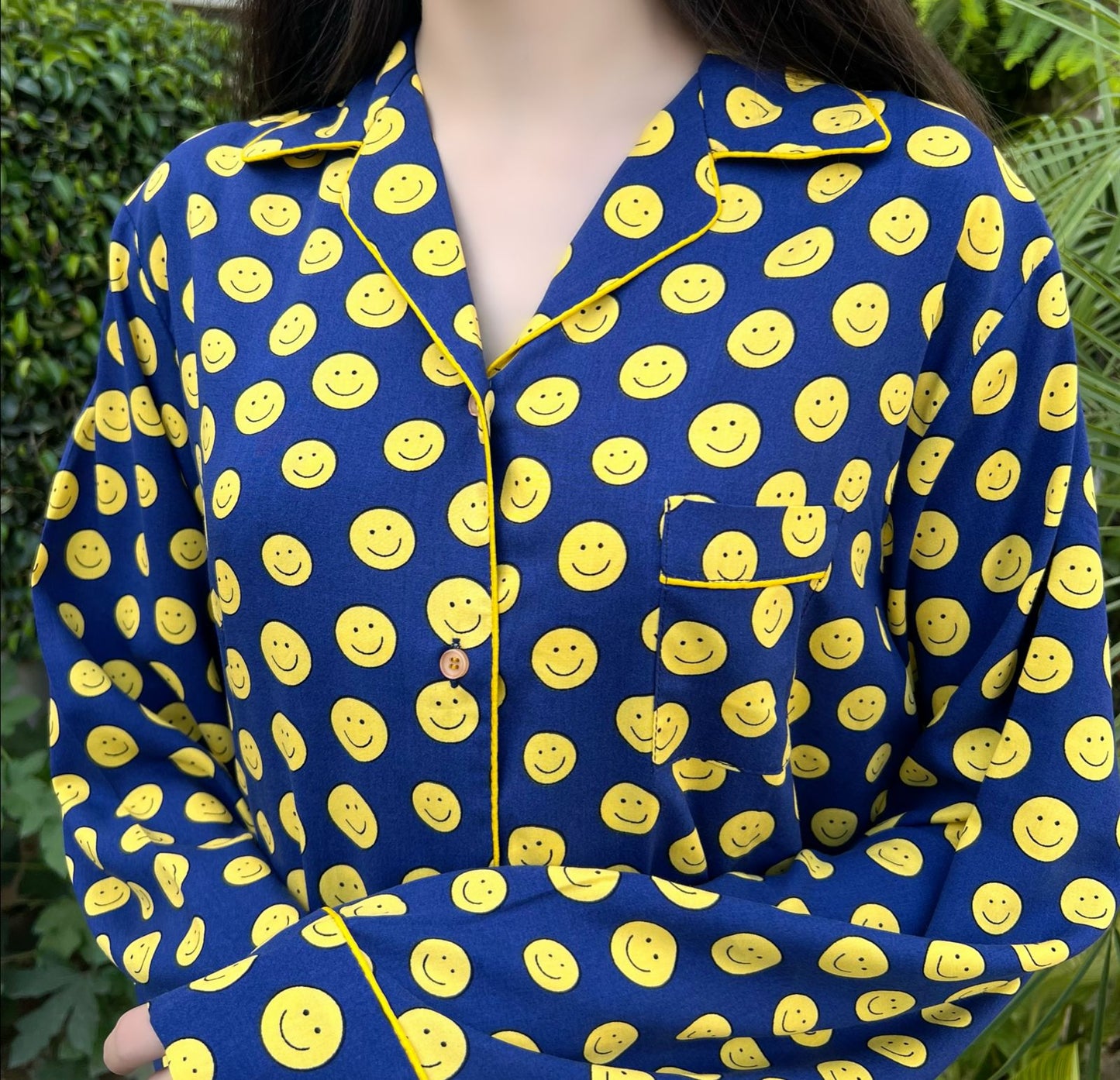 Smilies Print 2-Piece Stitched Sleepwear