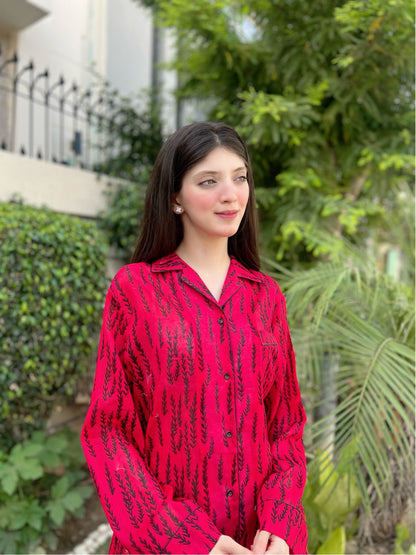 Pine Print 2-Piece Stitched Sleepwear