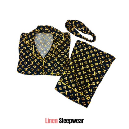 LV Print 2-Piece Stitched Sleepwear
