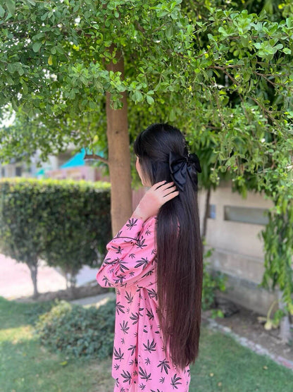 Black Autumn Print 2-Piece Stitched Sleepwear