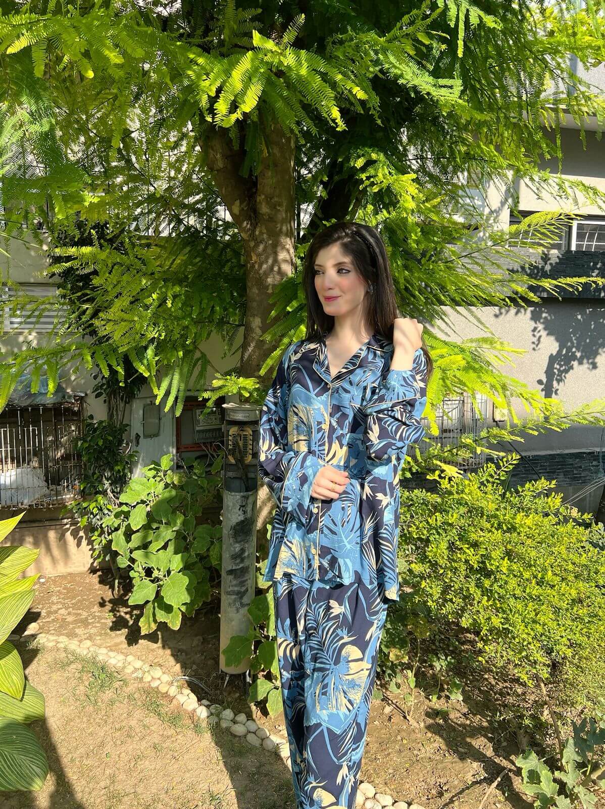 Blue Forest 2-Piece Stitched Sleepwear