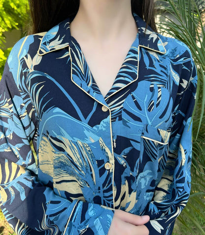 Blue Forest 2-Piece Stitched Sleepwear