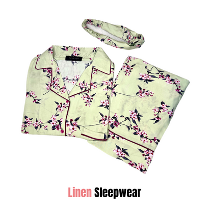 Green Blossom 2-Piece Stitched Sleepwear