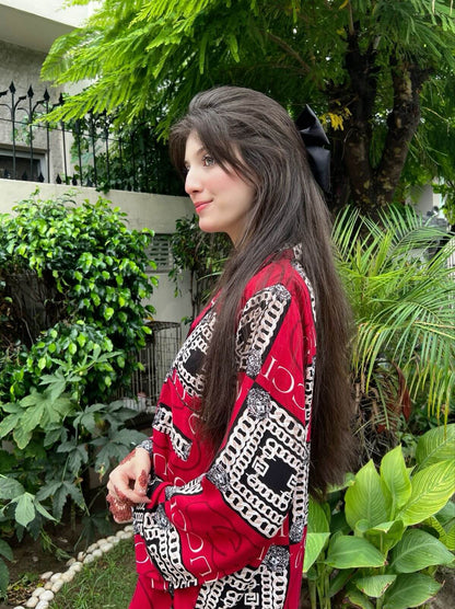 New Gucci Print 2-Piece Stitched Sleepwear