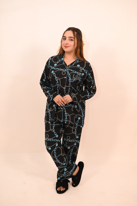 Blue Chains – Linen Spring PJ Set