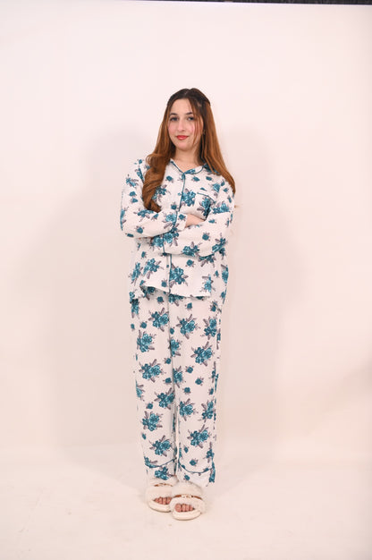 Ocean Bloom – Linen Spring PJ Set