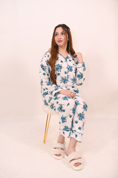 Ocean Bloom – Linen Spring PJ Set