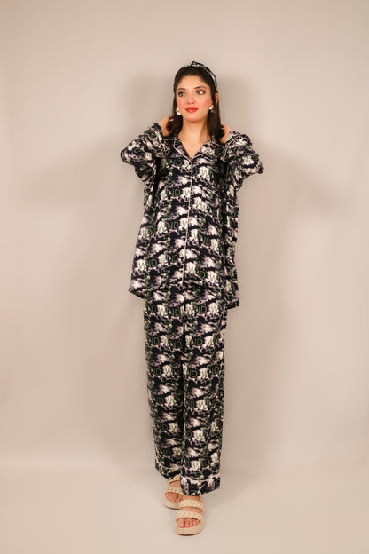 Letters Print 2-Piece Stitched Sleepwear