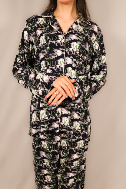 Letters Print 2-Piece Stitched Sleepwear