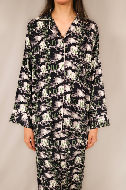 Letters Print 2-Piece Stitched Sleepwear