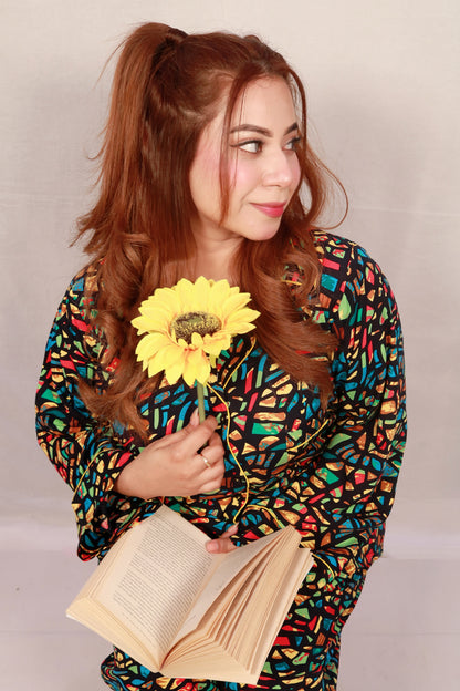 Colorful Stones 2-Piece Stitched Sleepwear