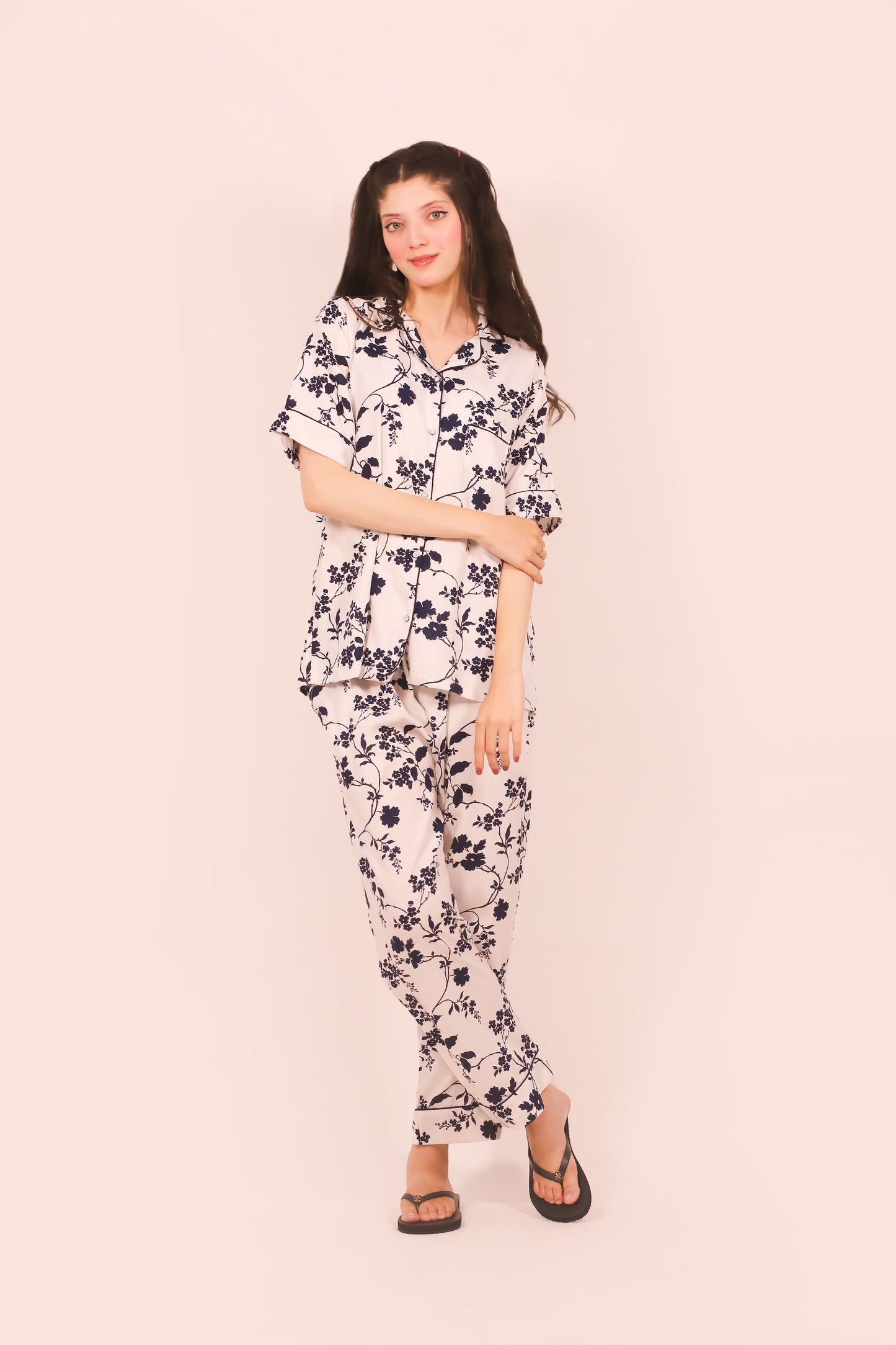 Black Flora – Summer Linen PJ Set