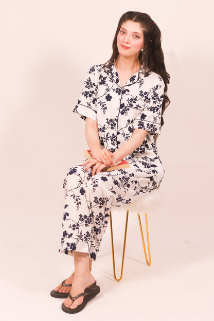 Black Flora – Summer Linen PJ Set