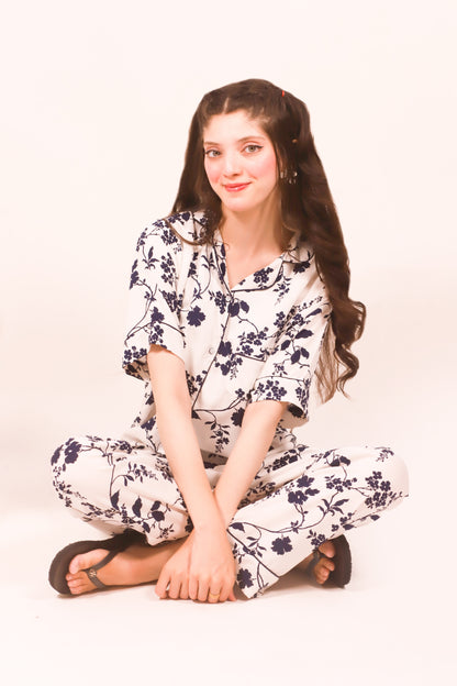 Black Flora – Summer Linen PJ Set