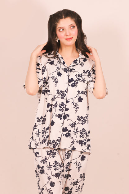 Black Flora – Summer Linen PJ Set