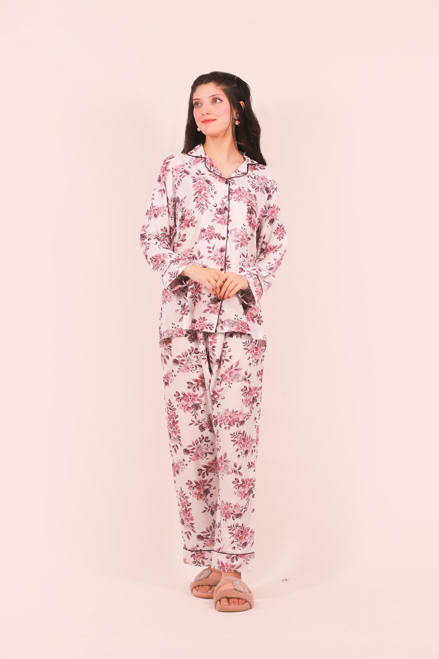 Pink Petals – Summer Linen PJ Set