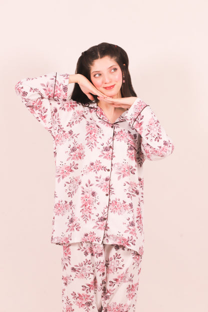 Pink Petals – Summer Linen PJ Set