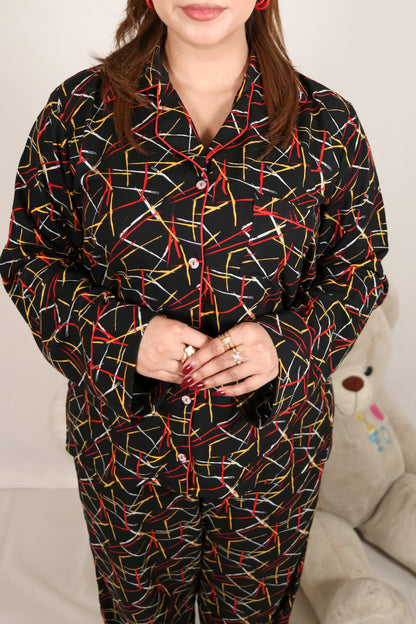 Paint Lines 2-Piece Stitched Sleepwear