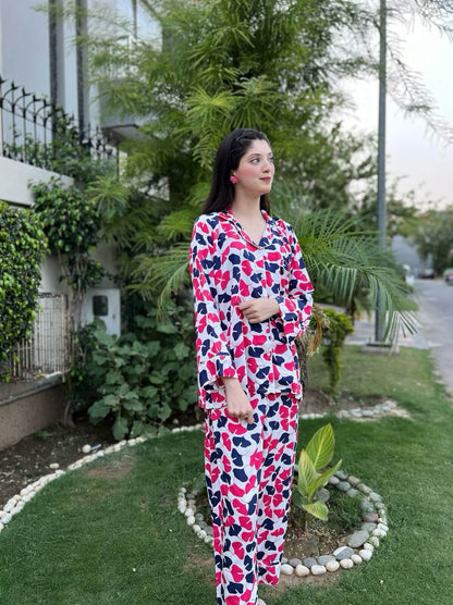 Petals Print 2-Piece Stitched Sleepwear